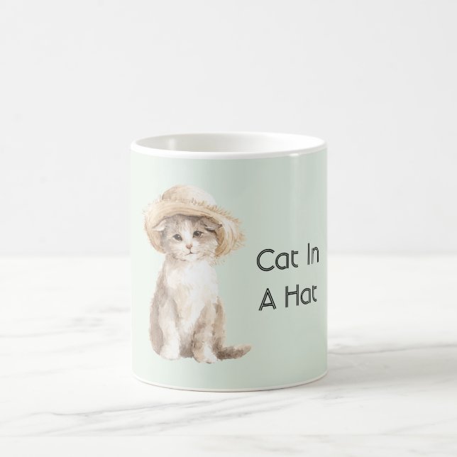 Mint Katt i en Hatt   Kaffemugg (Center)