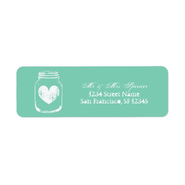 Mint land chic Mason burk Returetiketter Returadress Etikett (Framsidan)