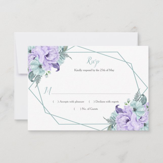 Mint Lavender Watercolor Peonies Geometric OSA (Framsida)