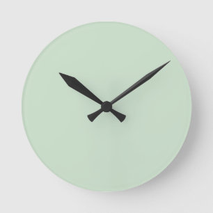 Mint Light Pastel Grönt Solid Färg SW 6736 Rund Klocka