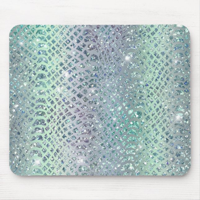 Mint Lila Glittrig Ormtryck Musmatta (Framsidan)