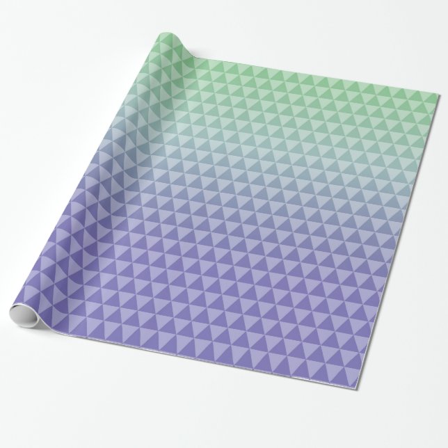 Mint Lila Triangles Presentpapper (Utrullad)