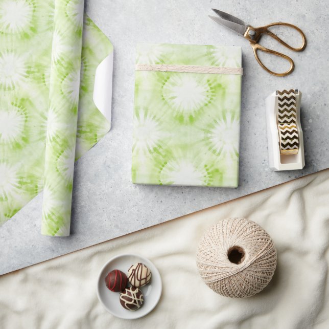 Mint Lime Grön Tie Dye Födelsedag Presentpapper (Hantverk)