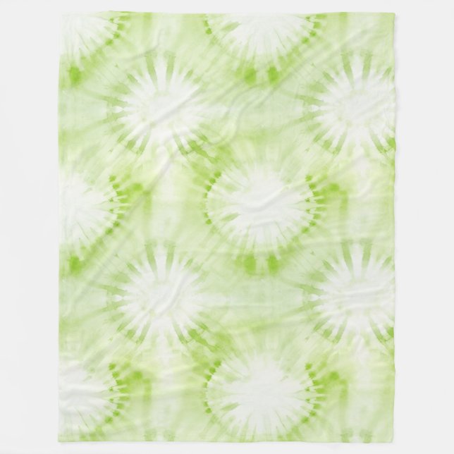 Mint Limegrön Tie Dye Fleecefilt (Framsidan)