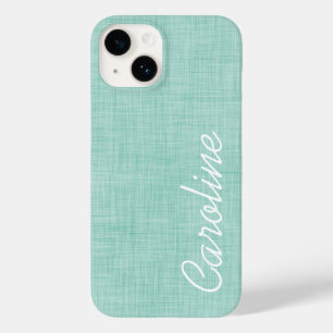 Mint Linen Struktur Anpassningsbar Monogram