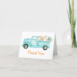 Mint Liten Pumpa Lastbil Baby Shower Foto Tack Kort