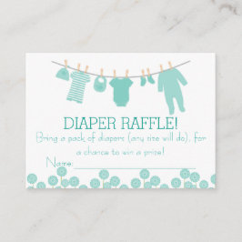 Mint Little Clothes Diaper Raffle Biljett Tilläggskort