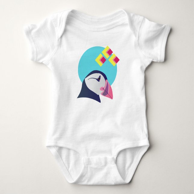 Mint Little Puffling Baby Bodykostydräkt T Shirt (Framsida)