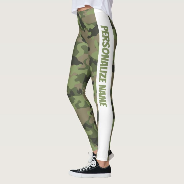 Mint ljust grönt Camouflage PERSONALIZE Leggings (Vänster)