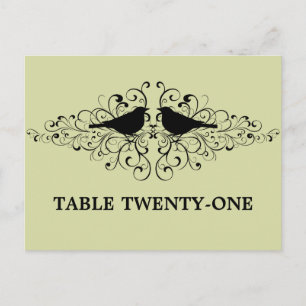 Mint Love Bird Swirls Bordsnummer Postcard