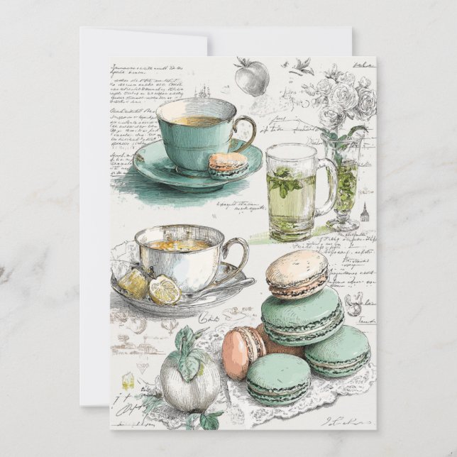 Mint & Macarons | Mety Fresh Inbjudningar (Framsida)