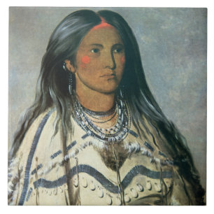 "Mint", Mandan en indisk flicka, 1832 Kakelplatta