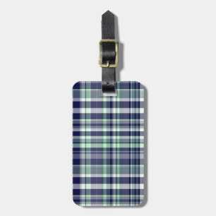 Mint, marinblå, vit Preppy Madras Play Bagagebricka