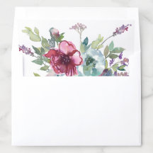 Mint & Mauve blommigt vattencolor bröllop