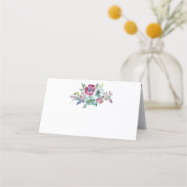 Mint & Mauve blomster vattenfärg Placeringskort