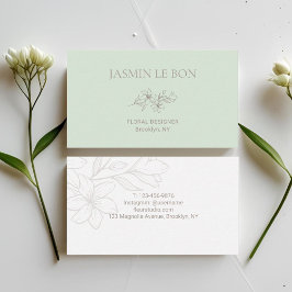 Mint | Minimalistisk Blommigt för chic Visitkort
