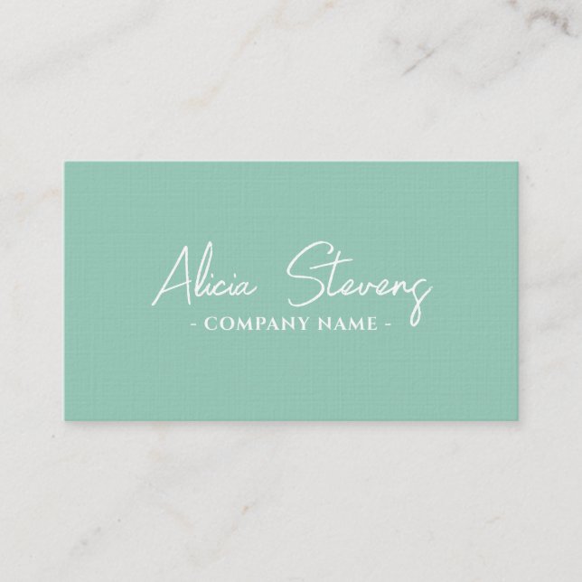 Mint minimalistisk elegant modern visitkort (Framsida)