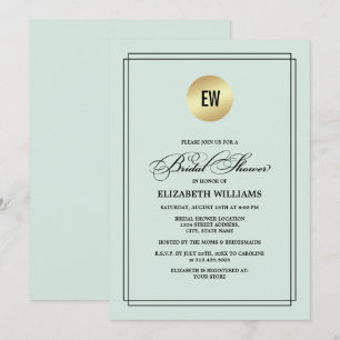 Mint Minimalistisk Möhippa för svart Elegant Inbjudningar