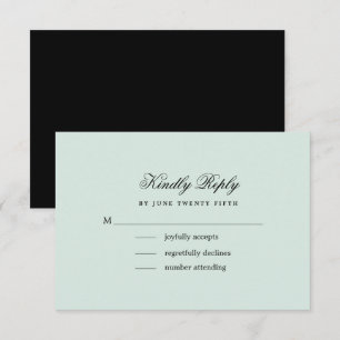 Mint Minimalistkort för svart Elegant OSA Kort
