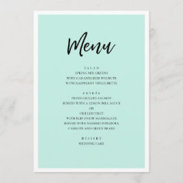 Mint modern bröllop. Enkel minimalistisk skrift Meny
