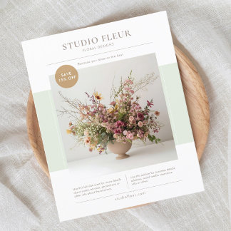 Mint | Modern Photo Blommigt Business Marknadsföri Flygblad