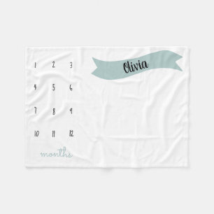 Mint Modern ser mig växa som en milstolpe-fotoprop Fleecefilt