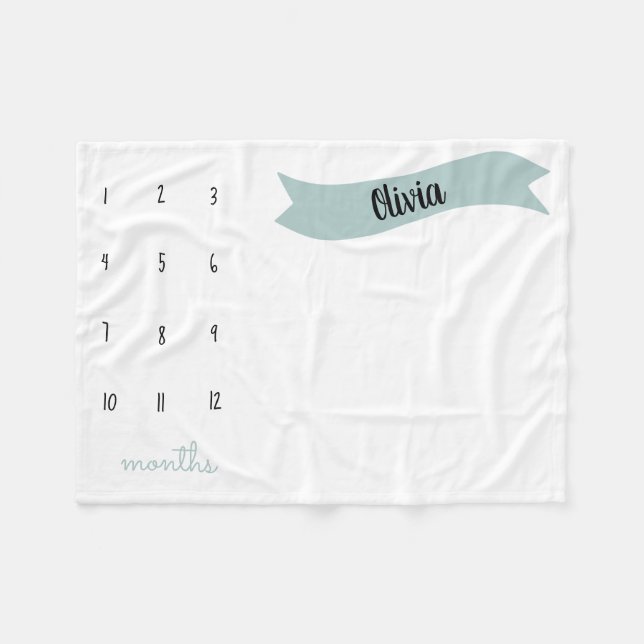 Mint Modern ser mig växa som en milstolpe-fotoprop Fleecefilt (Framsidan (Horisontell))