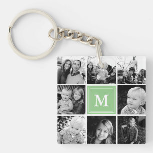 Mint Monogram Familjefotokollage