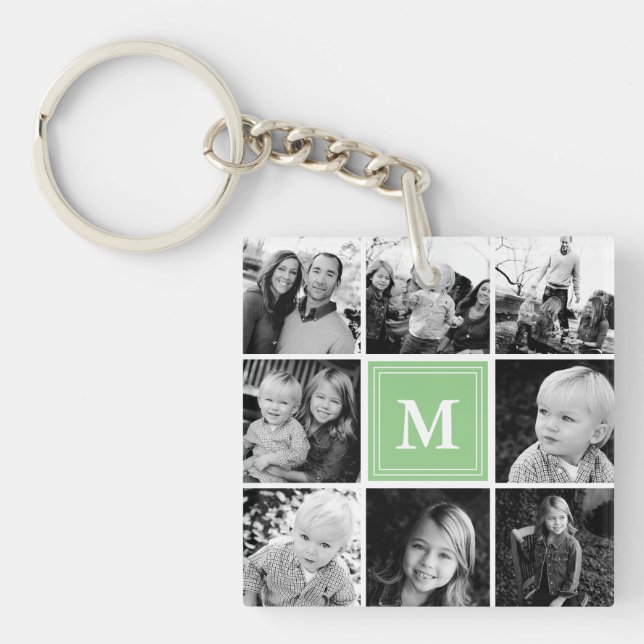 Mint Monogram Familjefotokollage (Framsidan)