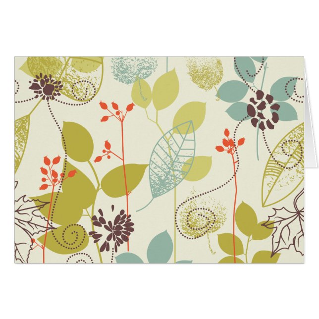 Mint n Olive Nature Patternated Blank Card OBS Kort (Framsidan Horizontal)