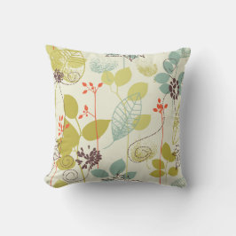 Mint n Olive Nature Patterned Pillow Kudde
