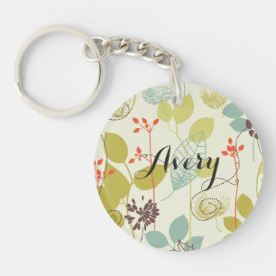 Mint n olivgrön natur mönstrade kända Keychain