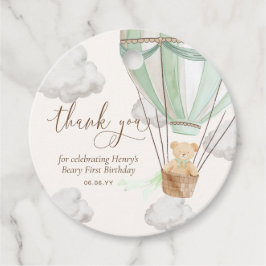 Mint Nalle Tack Beary First Birthday Gåvor Etiketter