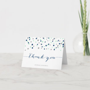 Mint & Navy Confetti-punkter - tackkort