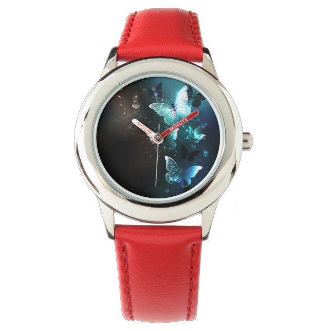 Mint Night Butterflies Armbandsur (Framsida)