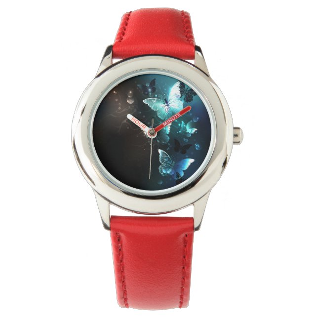 Mint Night Butterflies Armbandsur (Framsida)