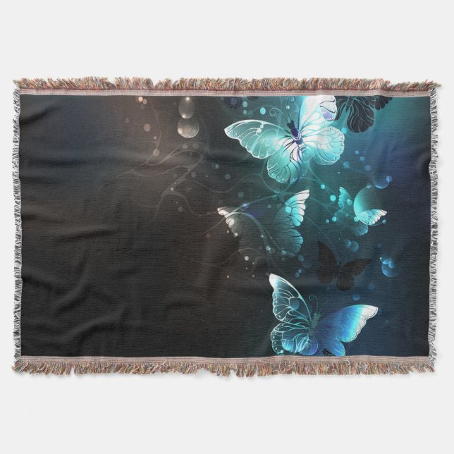 Mint Night Butterflies Filt (Framsidan)