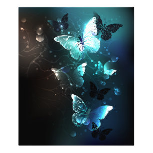 Mint Night Butterflies Fototryck