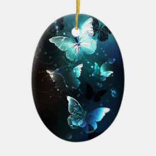 Mint Night Butterflies Julgransprydnad Keramik