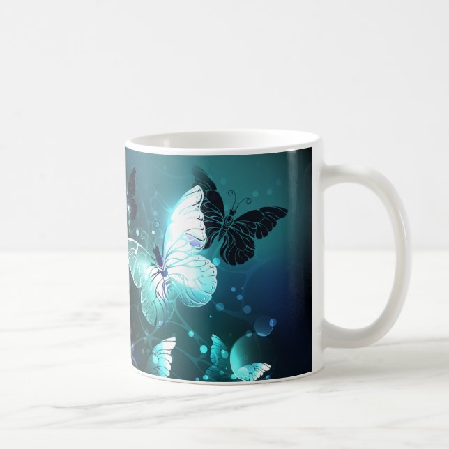 Mint Night Butterflies Kaffemugg (Höger)