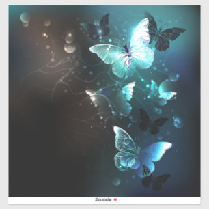 Mint Night Butterflies Klistermärken