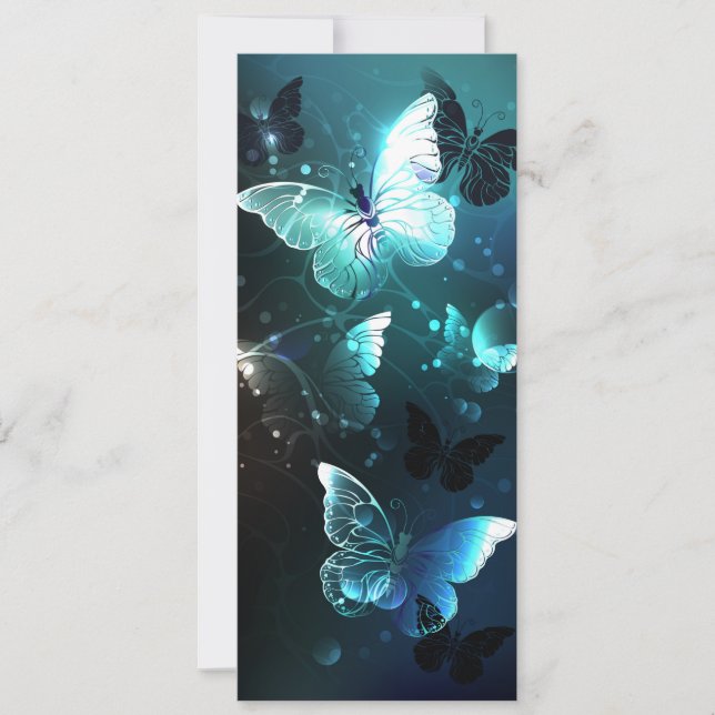Mint Night Butterflies Kort (Framsida)