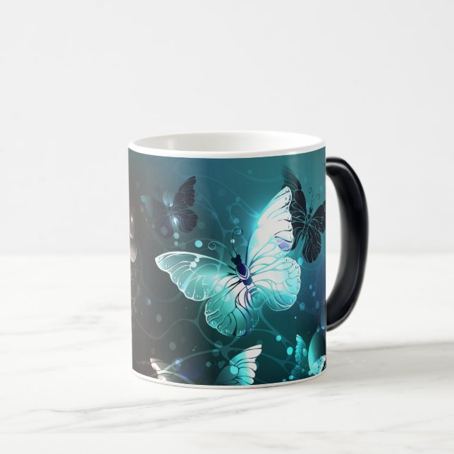 Mint Night Butterflies Magisk Mugg (Framsida höger)