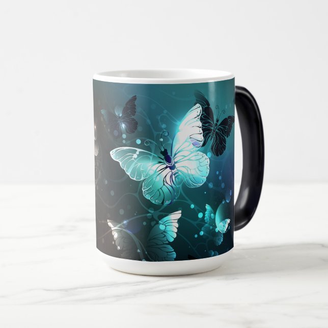 Mint Night Butterflies Magisk Mugg (Framsida höger)