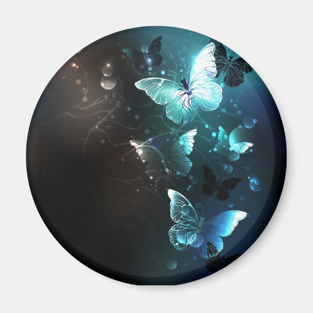 Mint Night Butterflies Magnet (Framsidan)