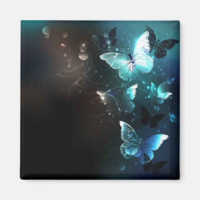 Mint Night Butterflies Magnet (Framsidan)