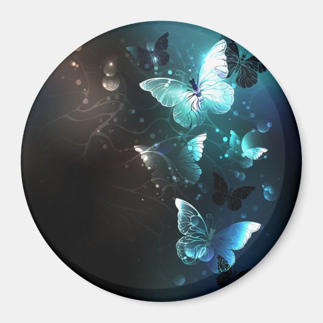 Mint Night Butterflies Magnet (Framsidan)