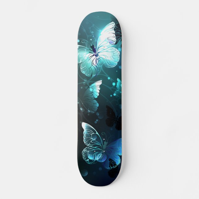 Mint Night Butterflies Mini Skateboard Bräda 18,5 Cm (Framsida)