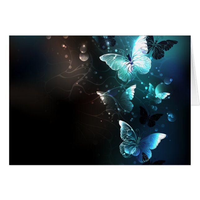 Mint Night Butterflies OBS Kort (Framsidan Horizontal)