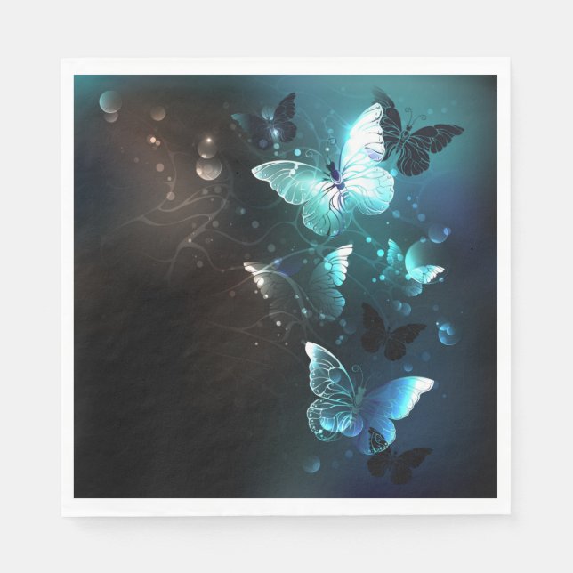Mint Night Butterflies Pappersservett (Framsidan)